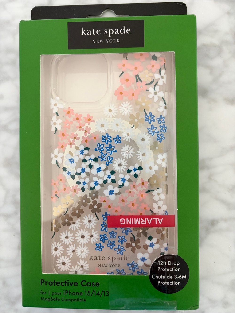 kate spade Floral Clear iPhone Case with Pink, Blue, White & Gold Accents 15